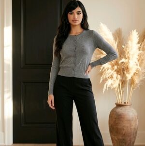 J. Crew Womens Gray Button Cardigan Sweater